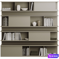 Bookcase 015 200x190cm 3D Model Vray, Corona