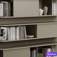 Bookcase 015 200x190cm 3D Model Vray, Corona