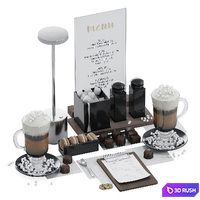 Table setting for cafes and restaurants 3D Model Corona