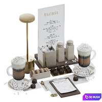 Table setting for cafes and restaurants 3D Model Corona