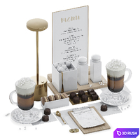 Table setting for cafes and restaurants 3D Model Corona