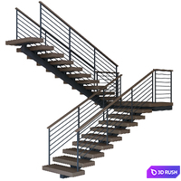 Staircase 066 3D Model Vray, Corona