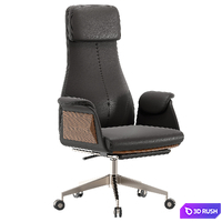 Reclining Leather Office Desk Chair black 3D Model Corona