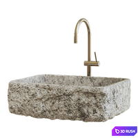 Stone Wash Basin Sink 006 3D Model Vray, Corona