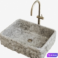 Stone Wash Basin Sink 006 3D Model Vray, Corona