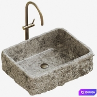 Stone Wash Basin Sink 006 3D Model Vray, Corona
