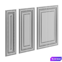 Classic wooden wall panels 3D Model Vray, Corona