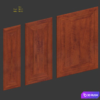 Classic wooden wall panels 3D Model Vray, Corona