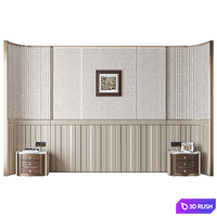 Headboard Wall 008 3D Model Vray, Corona