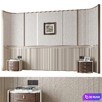 Headboard Wall 008 3D Model Vray, Corona