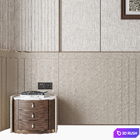 Headboard Wall 008 3D Model Vray, Corona