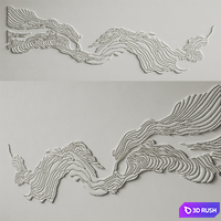 Abstract composition Plaster panel 3D Model Corona