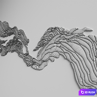 Abstract composition Plaster panel 3D Model Corona