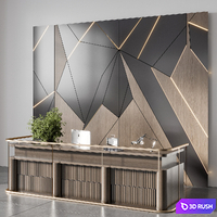 Reception Desk NO36 3D Model Vray, Corona