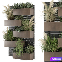 Outdoor Plants Pallet Vertical Planter Pots_Set 2989 3D Model Vray, Corona