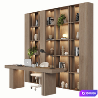 Home Office - Office Furniture 3D Model Vray, Corona