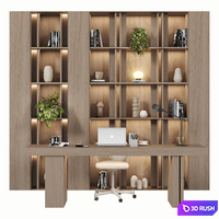 Home Office - Office Furniture 3D Model Vray, Corona