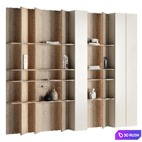 Built-in bookcase 010 KM 3D Model Corona