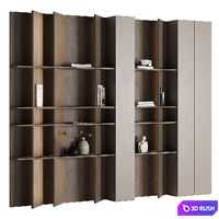 Built-in bookcase 010 KM 3D Model Corona