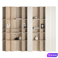 Built-in bookcase 010 KM 3D Model Corona