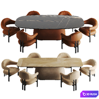 Cattelan Italia Botero Keramik and Greta Lounge 3D Model Corona