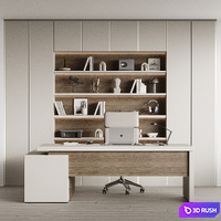 Boss desk 030 3D Model Vray, Corona