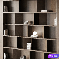 Wooden Shelf 03 3D Model Vray, Corona