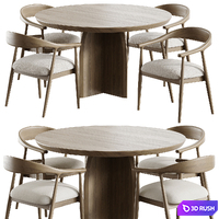 Beale Table and Round Dining Table 3D Model Corona