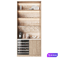 Cabinet with wine cooler and shelves 3D Model Vray, Corona
