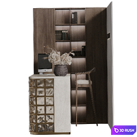 Office set 01 - reception desk with glass block 3D Model Corona