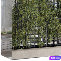 Plants Set Partition In Behind Glass - Ivy Garden Wall Decor Set 116 3D Model Vray, Corona