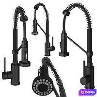 Kraus Kitchen Faucet, Matte Black 3D Model Corona