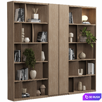 Cabinet with shelves 092 3D Model Vray, Corona