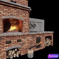 Barbecue oven / Brick BBQ 2014 3D Model Vray, Corona