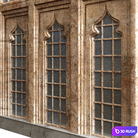 Old arabic turkish door set 134 3D Model Vray, Corona