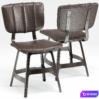 Robertson Espresso Brown Leather Dining Chair 3D Model Vray