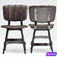 Robertson Espresso Brown Leather Dining Chair 3D Model Vray