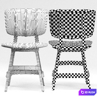 Robertson Espresso Brown Leather Dining Chair 3D Model Vray