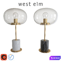 West Elm Balloon Glass Table Lamp 3D Model Vray, Corona