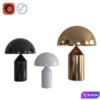 Oluce Atollo 3D Model Vray, Corona