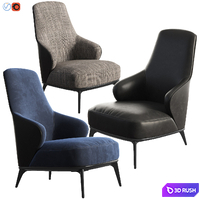 Minotti Leslie Bergere Armchair 3D Model Vray, Corona