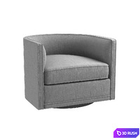 Custom made gray swivel round chair 3D Model Vray