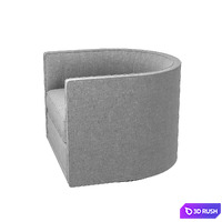 Custom made gray swivel round chair 3D Model Vray