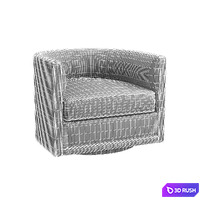 Custom made gray swivel round chair 3D Model Vray