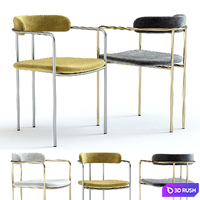 West Elm Lenox Dining Chair 3D Model Vray