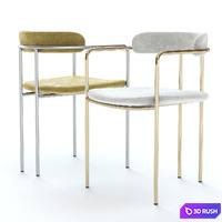 West Elm Lenox Dining Chair 3D Model Vray