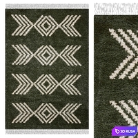 Carpet Think Rugs Boho 8886 Green 3D Model Corona