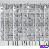 Large wine cabinet with collection wine. Alcohol 3D Model Corona