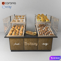 Bakery 3D Model Vray, Corona