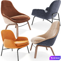 Armchair Set 3D Model Vray